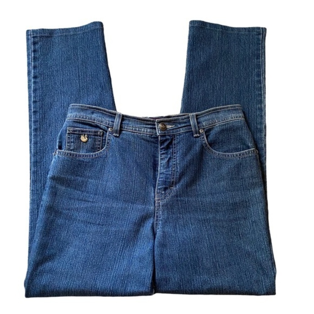 Gloria Vanderbilt Amanda High Waist Blue Wash Dark Denim Straight Leg Jeans